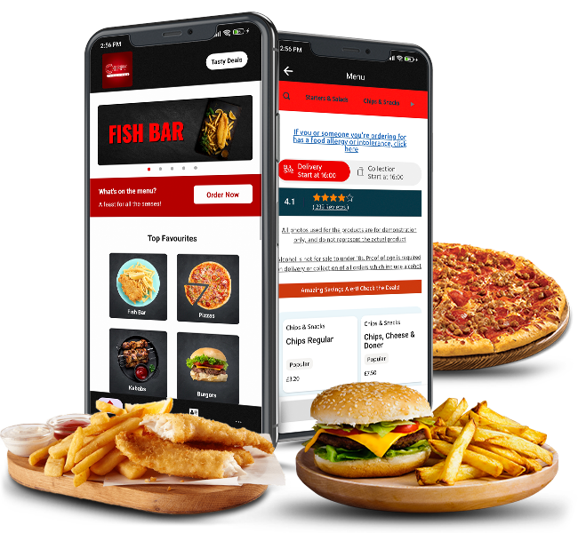 Chippy Takeaway West Calder app mockup